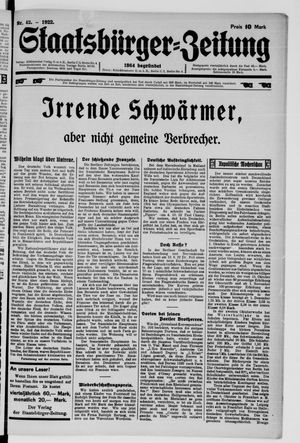 Staatsbürger-Zeitung on Oct 15, 1922