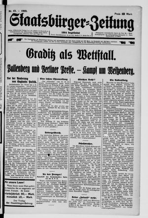 Staatsbürger-Zeitung vom 22.10.1922
