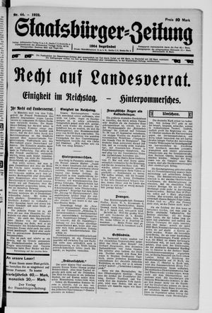 Staatsbürger-Zeitung vom 29.10.1922