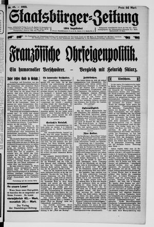 Staatsbürger-Zeitung on Nov 12, 1922