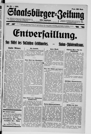 Staatsbürger-Zeitung vom 26.11.1922
