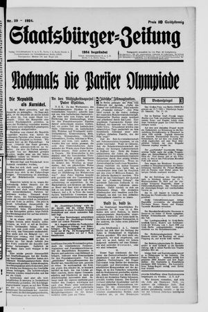 Staatsbürger-Zeitung vom 20.07.1924