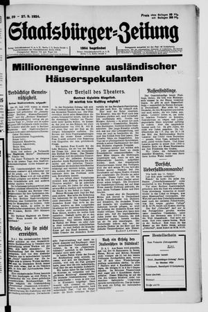 Staatsbürger-Zeitung vom 27.09.1924