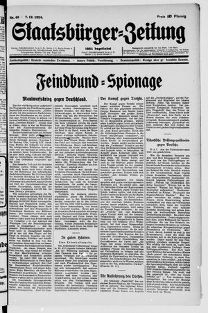 Staatsbürger-Zeitung vom 07.12.1924