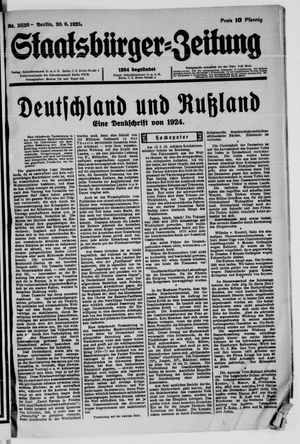 Staatsbürger-Zeitung vom 30.06.1925