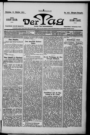 Der Tag vom 15.10.1901