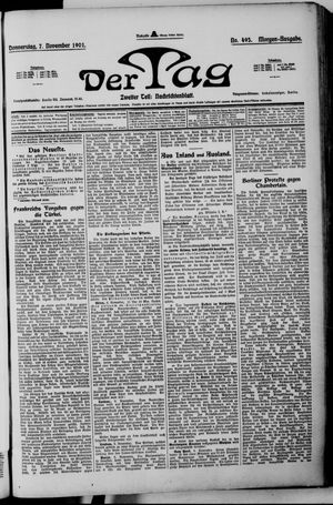Der Tag vom 07.11.1901