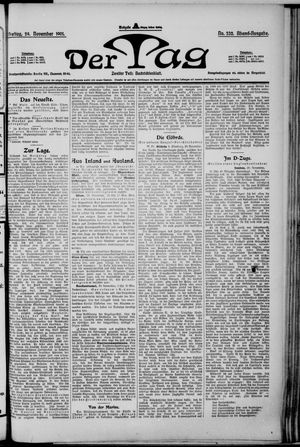 Der Tag vom 29.11.1901