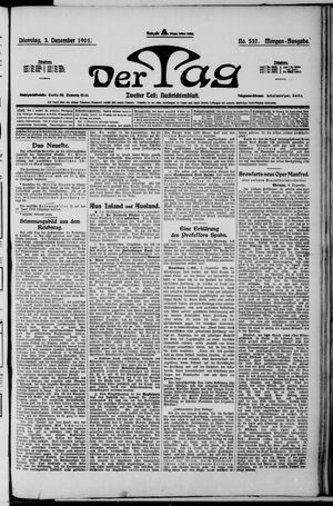 Der Tag vom 03.12.1901