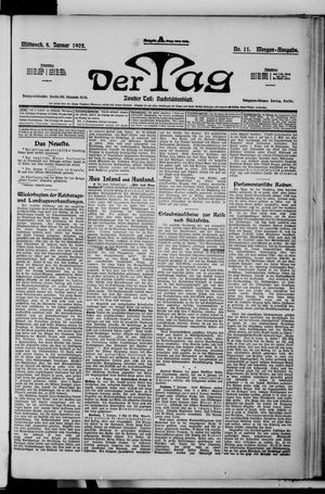 Der Tag on Jan 8, 1902