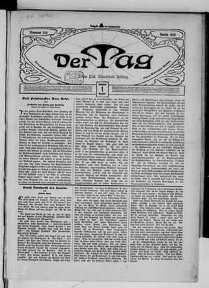 Der Tag on Nov 1, 1902