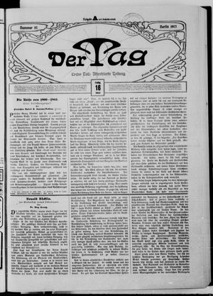 Der Tag on Jan 16, 1903