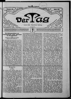 Der Tag on Mar 18, 1903