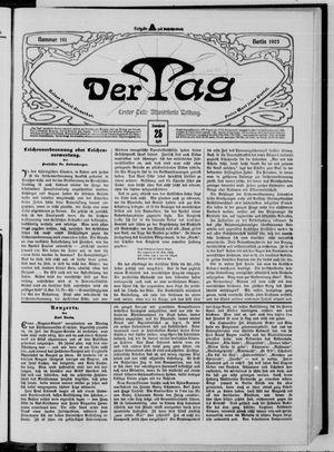 Der Tag on Apr 25, 1903
