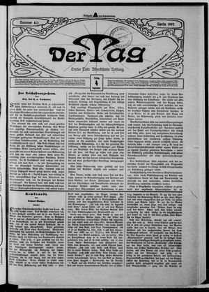 Der Tag on Sep 4, 1903