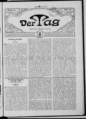 Der Tag vom 20.09.1903