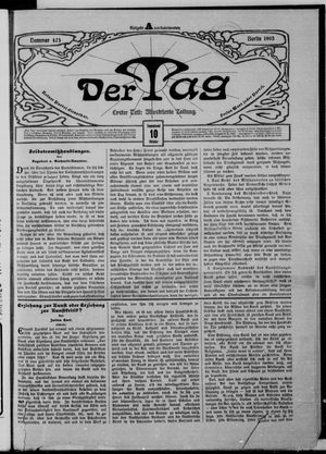 Der Tag on Oct 10, 1903
