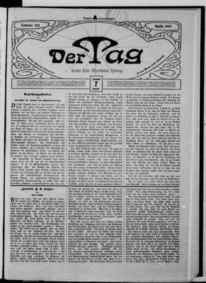 Der Tag vom 07.11.1903