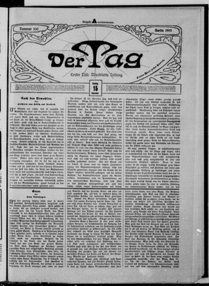 Der Tag vom 15.11.1903