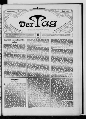 Der Tag on Oct 30, 1907