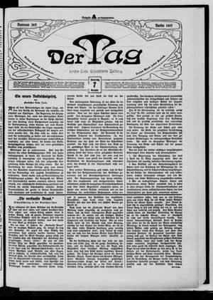 Der Tag vom 07.11.1907