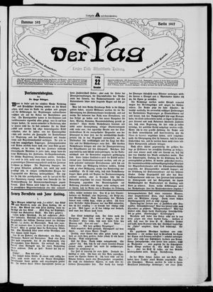 Der Tag vom 22.11.1907