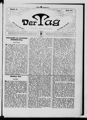 Der Tag on Jan 26, 1908