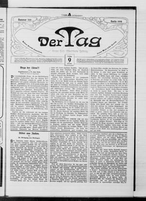 Der Tag vom 09.10.1908