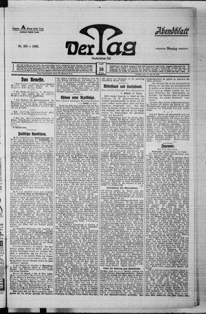 Der Tag vom 16.08.1909
