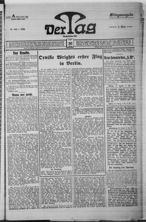 Der Tag vom 30.08.1909