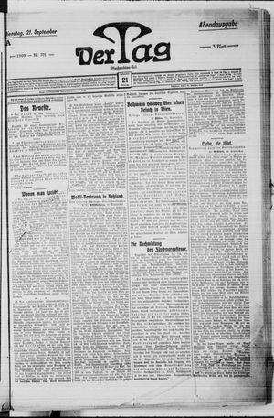 Der Tag vom 21.09.1909