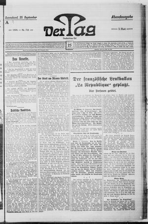 Der Tag vom 25.09.1909
