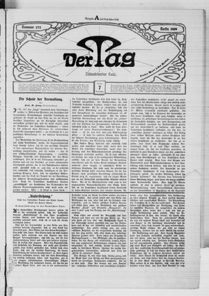 Der Tag vom 07.10.1909