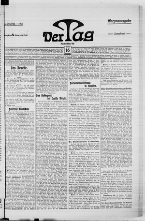 Der Tag on Oct 16, 1909