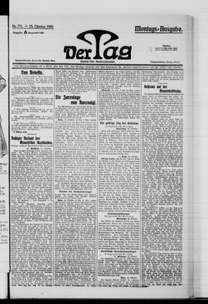 Der Tag vom 25.10.1909