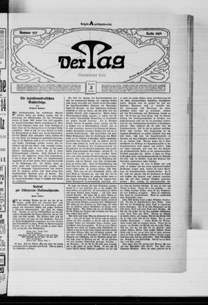 Der Tag vom 02.11.1909