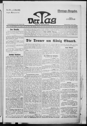 Der Tag vom 09.05.1910