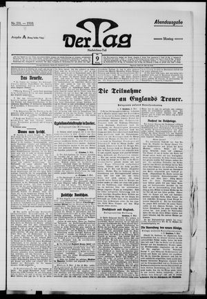Der Tag vom 09.05.1910