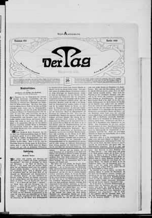 Der Tag vom 26.10.1910