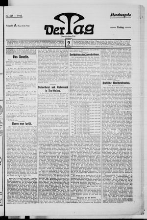 Der Tag vom 09.12.1910