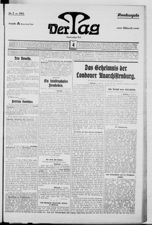 Der Tag on Jan 4, 1911