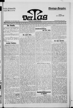 Der Tag vom 30.01.1911