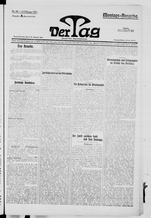 Der Tag vom 13.02.1911