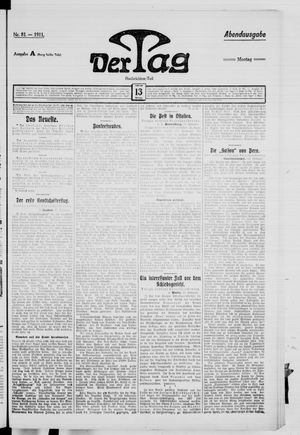 Der Tag vom 13.02.1911