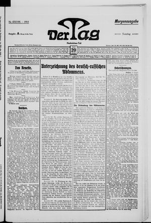 Der Tag vom 20.08.1911