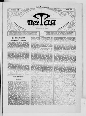 Der Tag vom 03.09.1911