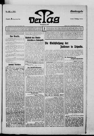 Der Tag vom 03.11.1911