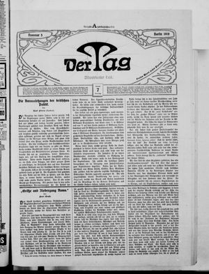 Der Tag vom 07.01.1912
