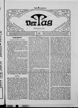 Der Tag vom 13.01.1912
