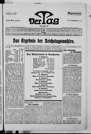 Der Tag vom 13.01.1912